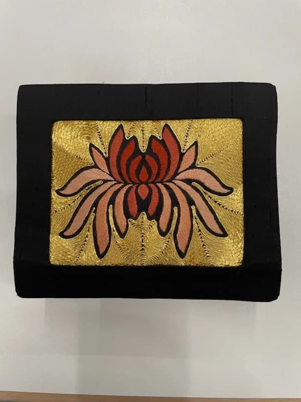 Embroidery - Chinese Silk and Gold Chrysanthemum