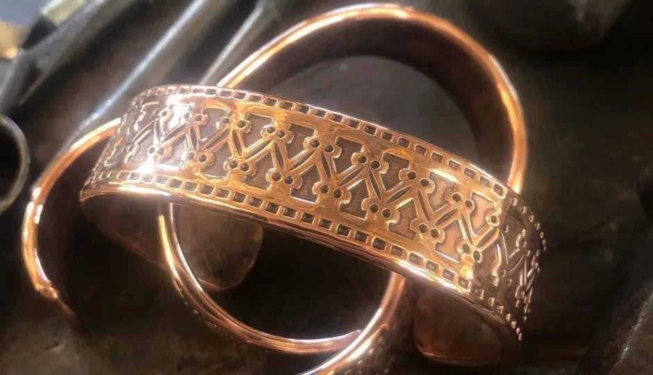 Norse Inspired Brass & Copper Cuffs